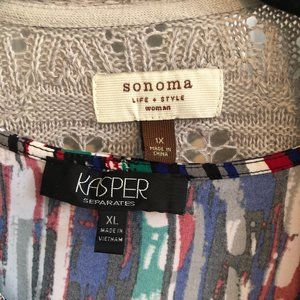 Kasper Blouse/Sonoma Cardigan XL